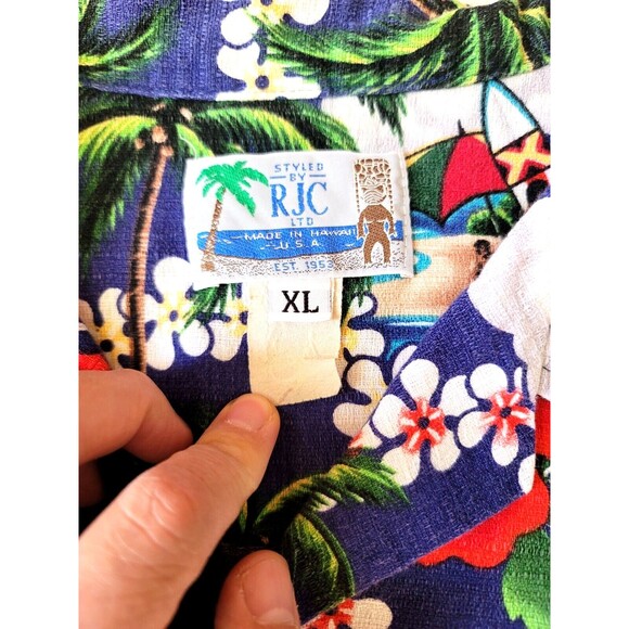 RJC STYLED HAWAII ALOHA HAWAIIAN BAHAMA colorful SHIRT XL Woody Floral Surf USA - Picture 4 of 7